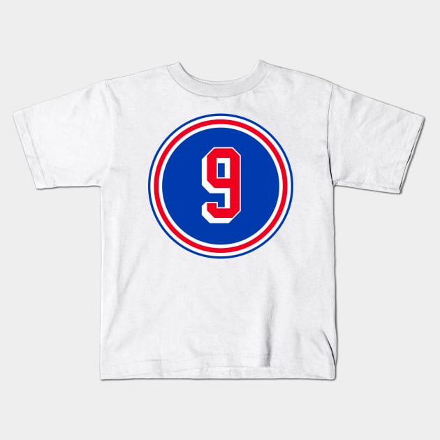 Adam Graves Number 9 Jersey New York Rangers Inspired Kids T-Shirt by naesha stores